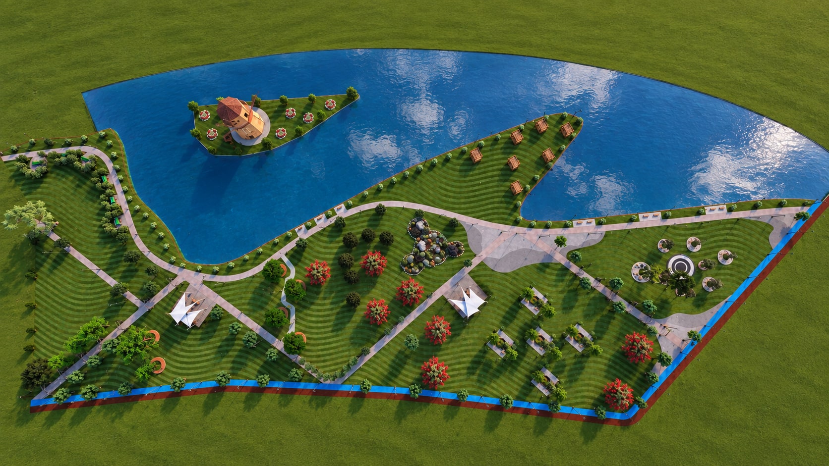 Elbistan Söğütlü Çayı: Bütüncül park görünümü